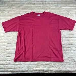Vintage 90s CHIC Activewear T-Shirt Sz L NWT Solid Pink Russell Corp Deadstock
